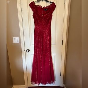 Red Open Backed Red Prom Dress
